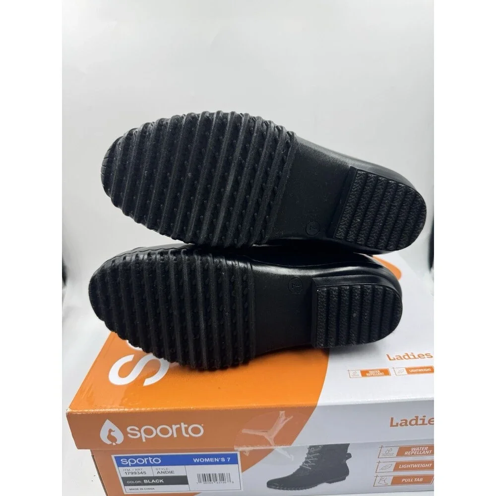 Sporto “Andie” Women’s Insulated Waterproof & Repellent Duck Boot (Black)7 - NEW